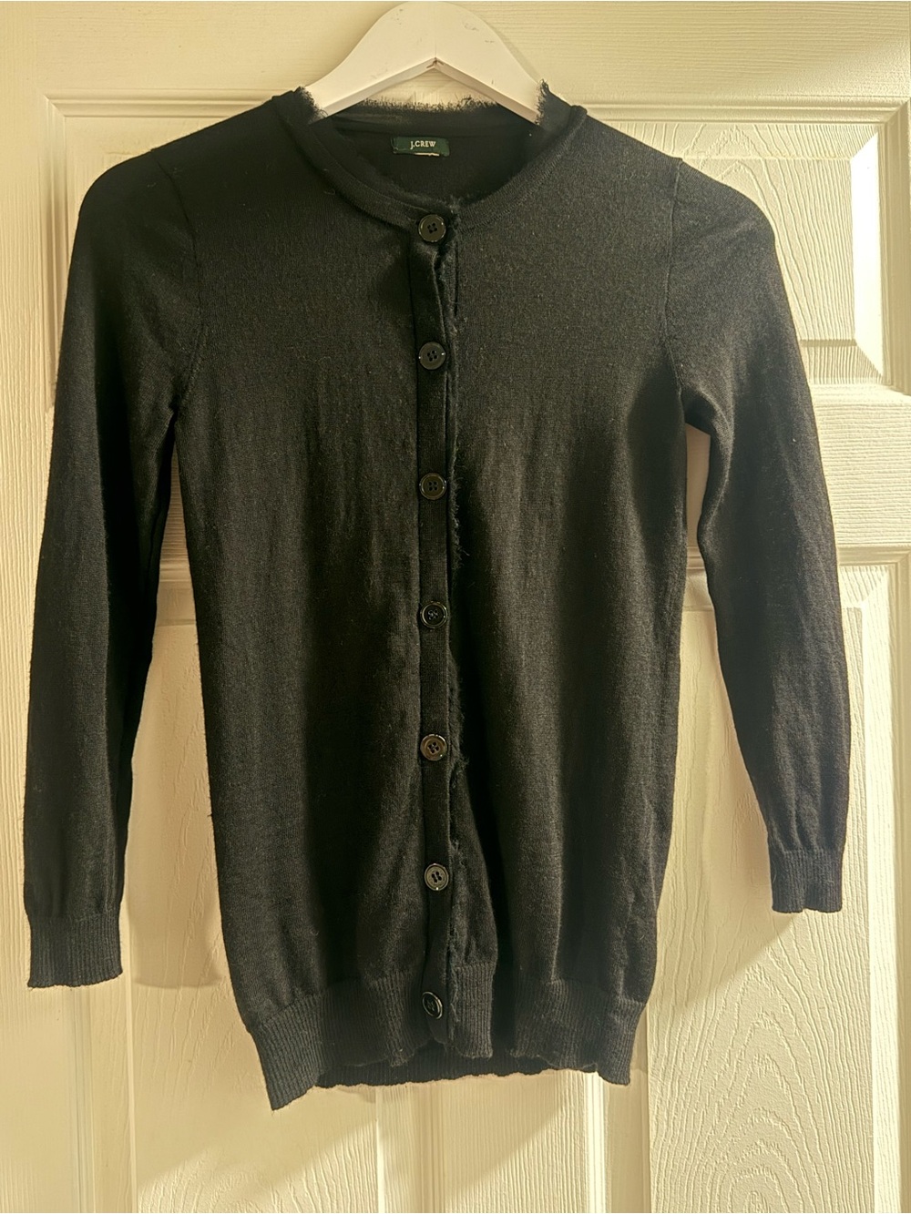 J. Crew Black Button-Front Cardigan